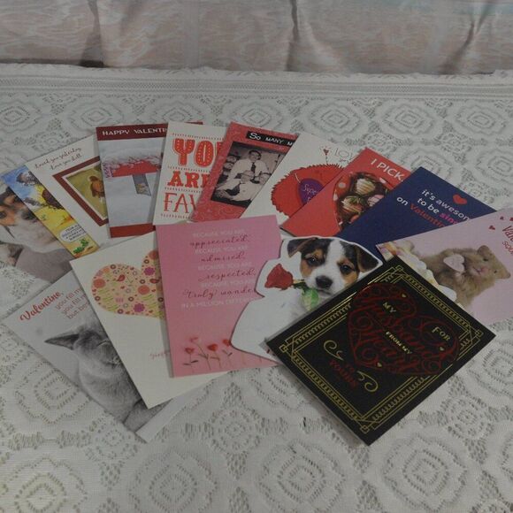 Valentines Day Cards 15 Various Brand New with Envelopes - Picture 1 of 12